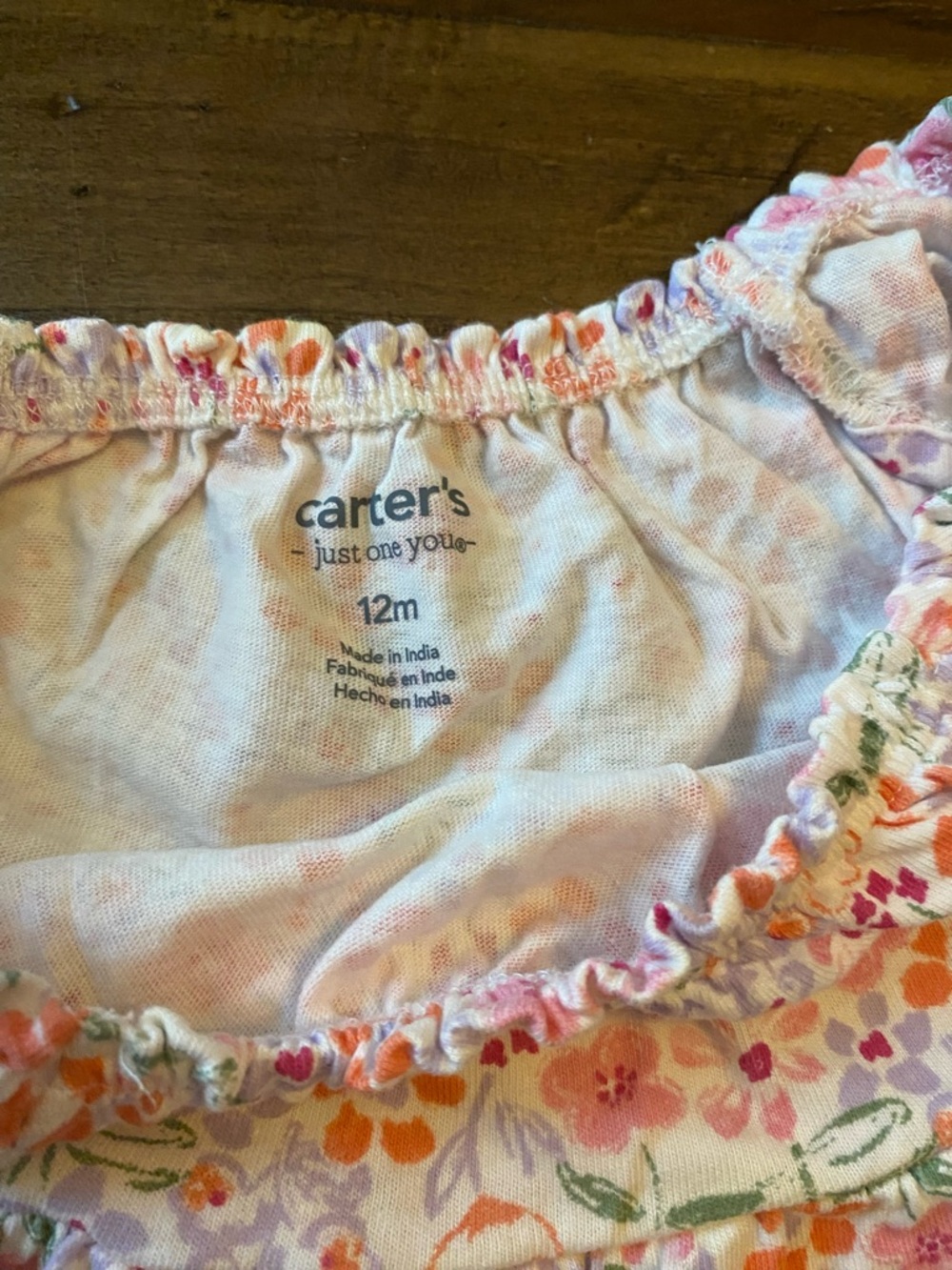 Carter's Pastel Floral Ruffle Dress in Pink, Orange, Green